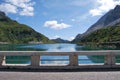 Dam of Fedaia lake Royalty Free Stock Photo