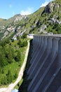 Dam of Fedaia Reservoir in the Italian Dolomites Royalty Free Stock Photo