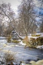 Dam gates open at Lake Vasman in Ludvika, Sweden, due to snowmelt flooding