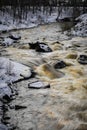 Dam gates open at Lake Vasman in Ludvika, Sweden, due to snowmelt flooding