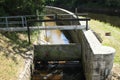 Dam Hradiste with regulated riverbed of river Cerna - Black Royalty Free Stock Photo