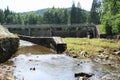 Dam Hradiste with regulated riverbed of river Cerna - Black