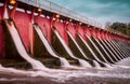 Dam of IgapÃÂ³ lake located in the city of Londrina, southern Brazil Royalty Free Stock Photo