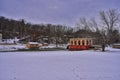 Dam on the Kickapoo River in Winter Gays Mills WI