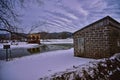 Dam on the Kickapoo River in Winter Gays Mills WI
