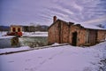 Dam on the Kickapoo River in Winter Gays Mills WI