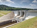 Dam on Lipno lake, main weir on popular dam on Vltava river Royalty Free Stock Photo