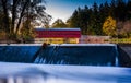 Dam on Marsh Creek and Sach's Covered Bridge, near Gettysburg Royalty Free Stock Photo