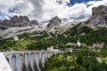 Dam and mountain landscape near the Marmalade in South Tyrol Royalty Free Stock Photo