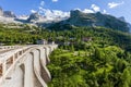 Dam in the mountains - Fedaia pass - Dolomites Royalty Free Stock Photo