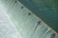 Dam with movable bulkheads Royalty Free Stock Photo