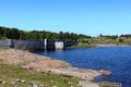Dam at northern end Loch Doon, Carrick, Scotland Royalty Free Stock Photo