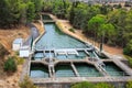 Water reservoir, Barragem de Odivelas, Baixo Alentejo, Portugal Royalty Free Stock Photo