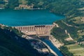 Dam Perucac on a Drina river. Hydroelectric Royalty Free Stock Photo