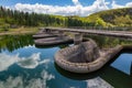 Dam on the Radoinja Lake, part of the Special Nature Reserve Uvac in Serbia