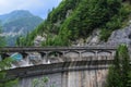 Dam of Sauris lake Royalty Free Stock Photo