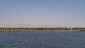 The dam of the sluice system in Esna crosses the river.