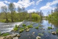 Spring on the banks of the Warta River, Poland. Royalty Free Stock Photo