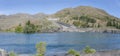 Dam and spillway at Benmore lake, New Zealand Royalty Free Stock Photo