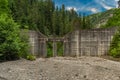 Dam for spring water flooding in Austria mountains and valleys Royalty Free Stock Photo