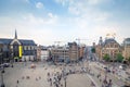 Dam Square in Amsterdam Royalty Free Stock Photo