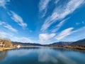 Dam in the town of Pravets and beautiful blue sky