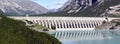 DAM IN VALTELLINA VALLEY WITH CANCANO LAKES IN ITALY Royalty Free Stock Photo