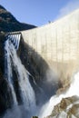 The dam of Verzasca on the italian part of Swtzerland Royalty Free Stock Photo