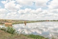 Dam wall of the Engelhard Dam in the Letaba River Royalty Free Stock Photo