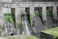 Dam wall at the lake at Amselsee in Rathen in Saxon Switzerland Royalty Free Stock Photo