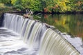 Dam waterfall in Rhode Island Royalty Free Stock Photo