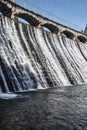 The dam and waterfall on the river Lomnica Royalty Free Stock Photo