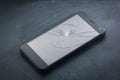 Damage broken smartphone with broken glass