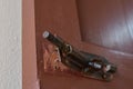 Damage of the door bolt after housebreaker by a thief