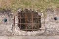 Damage old Concrete Drain waterway cover Royalty Free Stock Photo