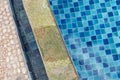 Damage swimming pool edge from acid water, pool problem Royalty Free Stock Photo