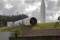 Damage to rocket in park of science after hurricane Maria Bayamon Puerto Rico Royalty Free Stock Photo