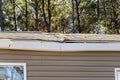 Roof damage from tree falling Royalty Free Stock Photo