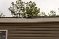 Roof damage from tree falling Royalty Free Stock Photo