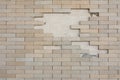 Damage of wall brick as background Royalty Free Stock Photo