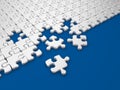 Damaged assembling of puzzle. 3D Illustration Royalty Free Stock Photo