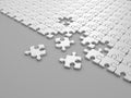 Damaged assembling of puzzle. 3D Illustration Royalty Free Stock Photo