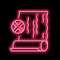 damaged badly pasted wallpaper neon glow icon illustration