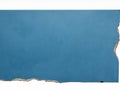 damaged blue paper isolated. background texture