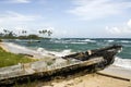 Damaged boat beach nicaragua Royalty Free Stock Photo