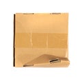 Damaged Box Isolated, Craft Paper Delivery Package, Broken Carton Packaging, Crumpled Cardboard Box Royalty Free Stock Photo