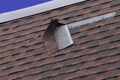 Damaged, Brown Roof-Shingle