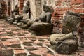 Damaged Buddha statues at Wat Mahathat Royalty Free Stock Photo