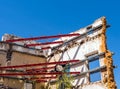 Earthquake Damaged Building Under Reconstruction Royalty Free Stock Photo