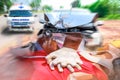 Damaged of the car accident. Royalty Free Stock Photo